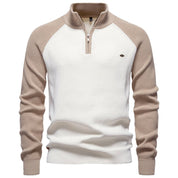 Percy Wainwright | Two-Tone Quarter-Zip Sweater For Men