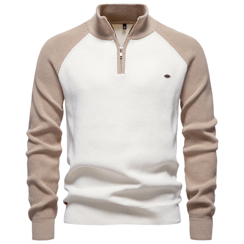 Percy Wainwright | Two-Tone Quarter-Zip Sweater For Men