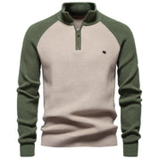 Percy Wainwright | Two-Tone Quarter-Zip Sweater For Men