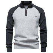 Percy Wainwright | Two-Tone Quarter-Zip Sweater For Men
