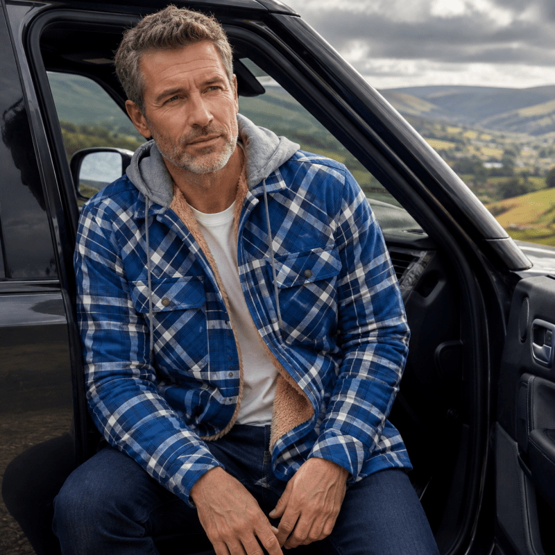 Charles Sharpe | Veste à capuche en polaire doublée plaid