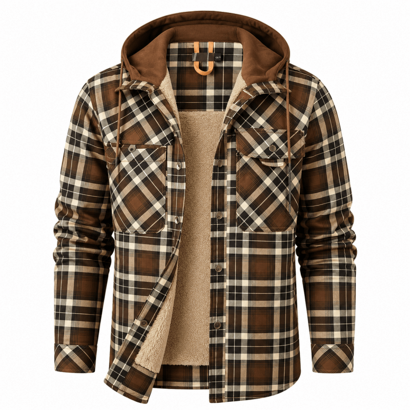 Charles Sharpe | Veste à capuche en polaire doublée plaid