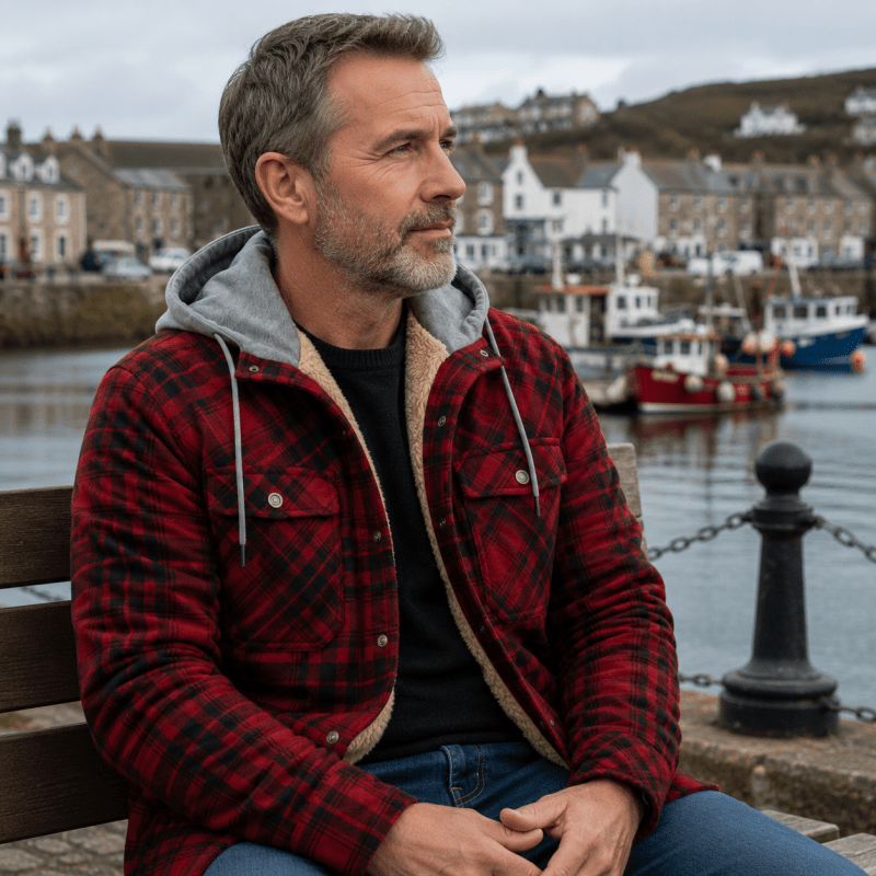 Charles Sharpe | Veste à capuche en polaire doublée plaid