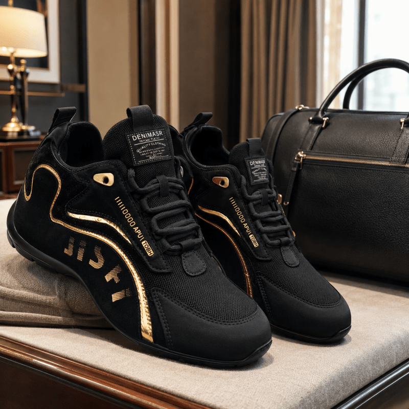 Jasper Coleman | White & Gold Performance Trainers For Men