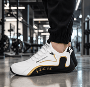 Jasper Coleman | White & Gold Performance Trainers For Men