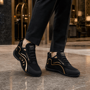Jasper Coleman | White & Gold Performance Trainers For Men