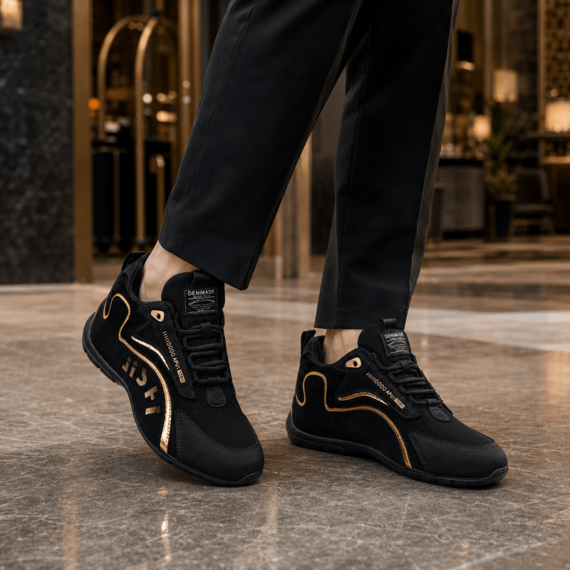 Jasper Coleman | White & Gold Performance Trainers For Men