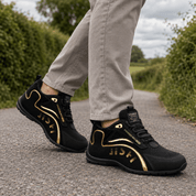 Jasper Coleman | White & Gold Performance Trainers For Men