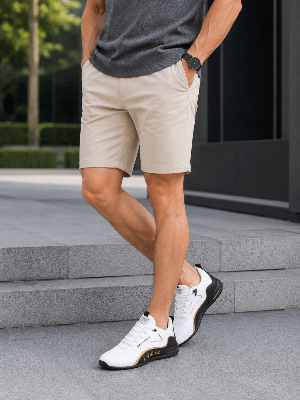 Jasper Coleman | White & Gold Performance Trainers For Men
