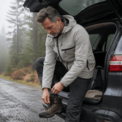Hugo White | Waterproof Hooded Utility Jacket