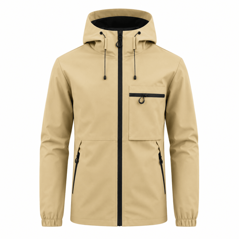 Hugo White | Waterproof Hooded Utility Jacket
