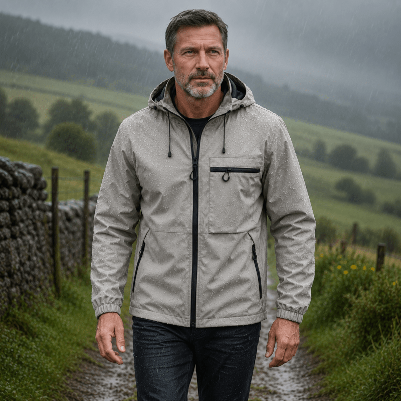 Hugo White | Waterproof Hooded Utility Jacket
