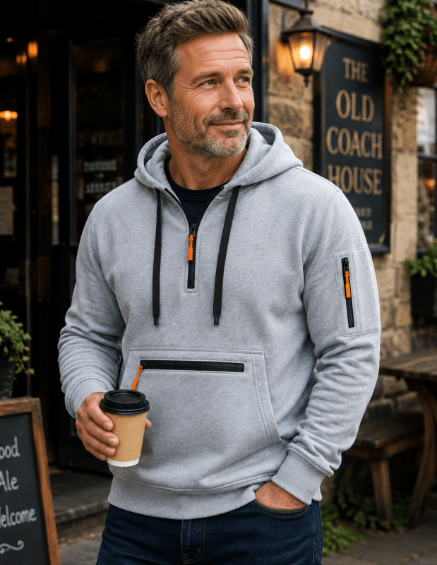 William Harrison | Sweat à capuche gris zippé