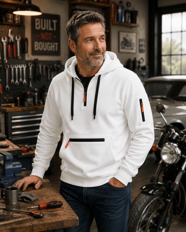 William Harrison | Sweat à capuche gris zippé