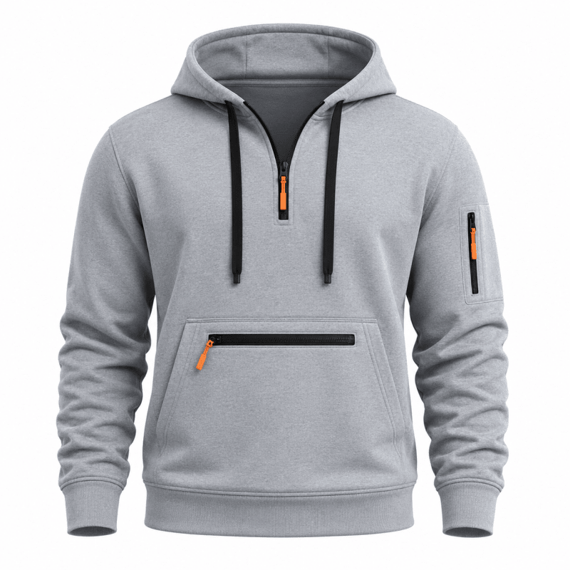 William Harrison | Sweat à capuche gris zippé