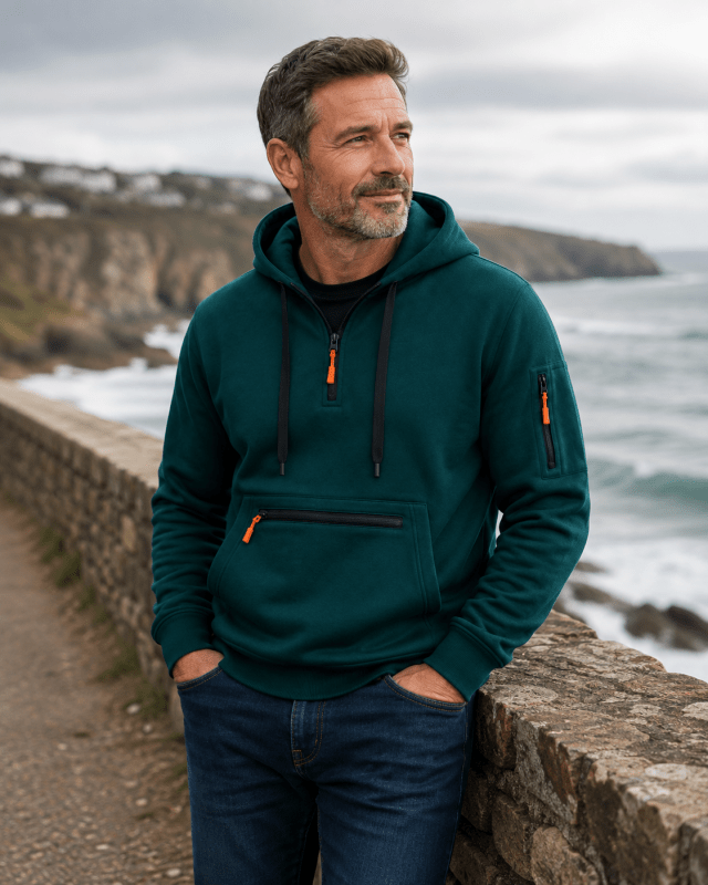 William Harrison | Sweat à capuche gris zippé