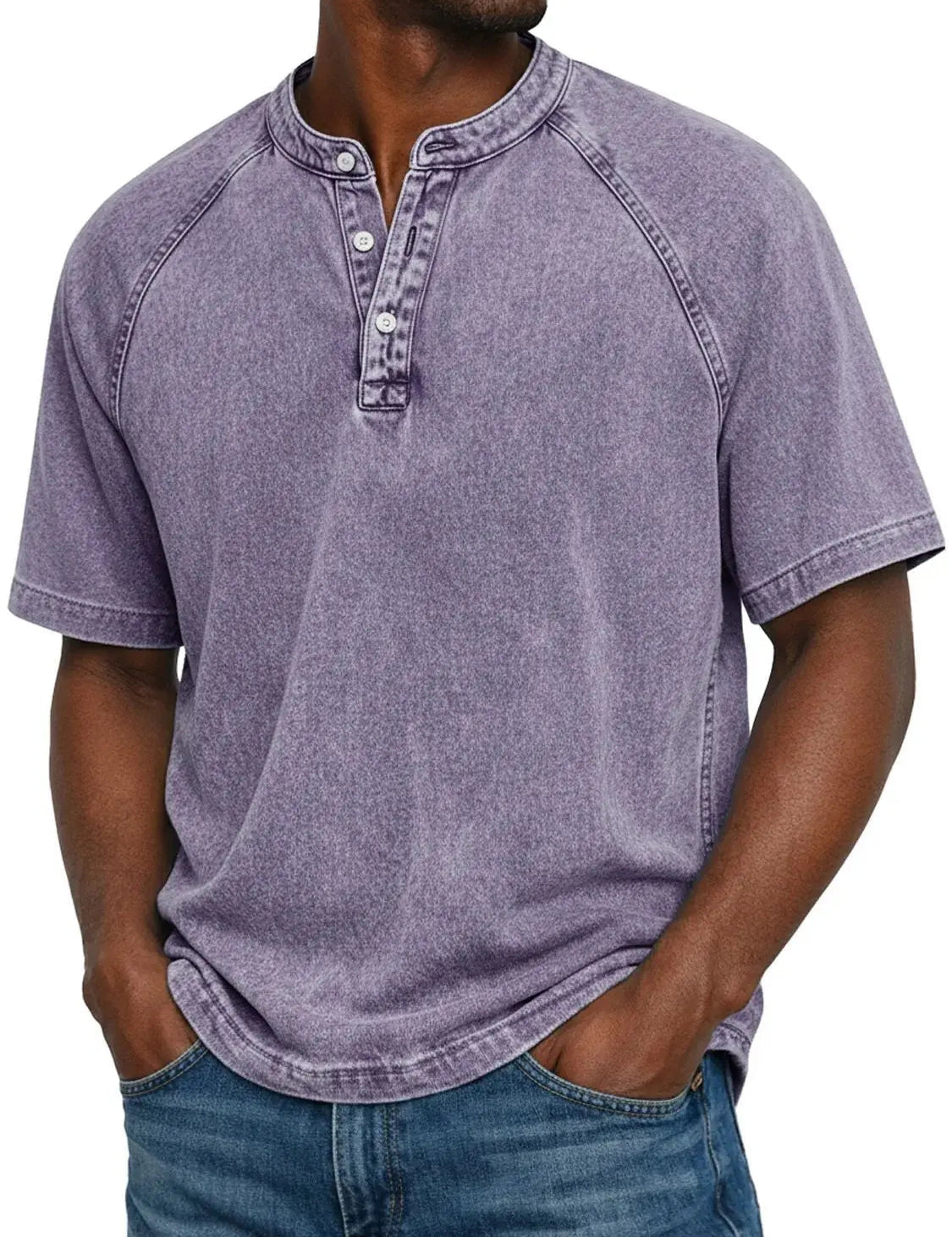 Ethan Moreau | Vintage Henley T-Shirt For Men