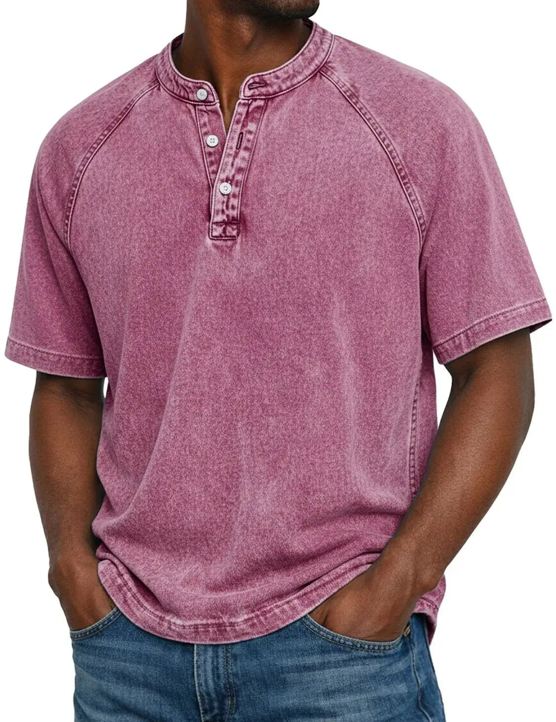 Ethan Moreau | Vintage Henley T-Shirt For Men