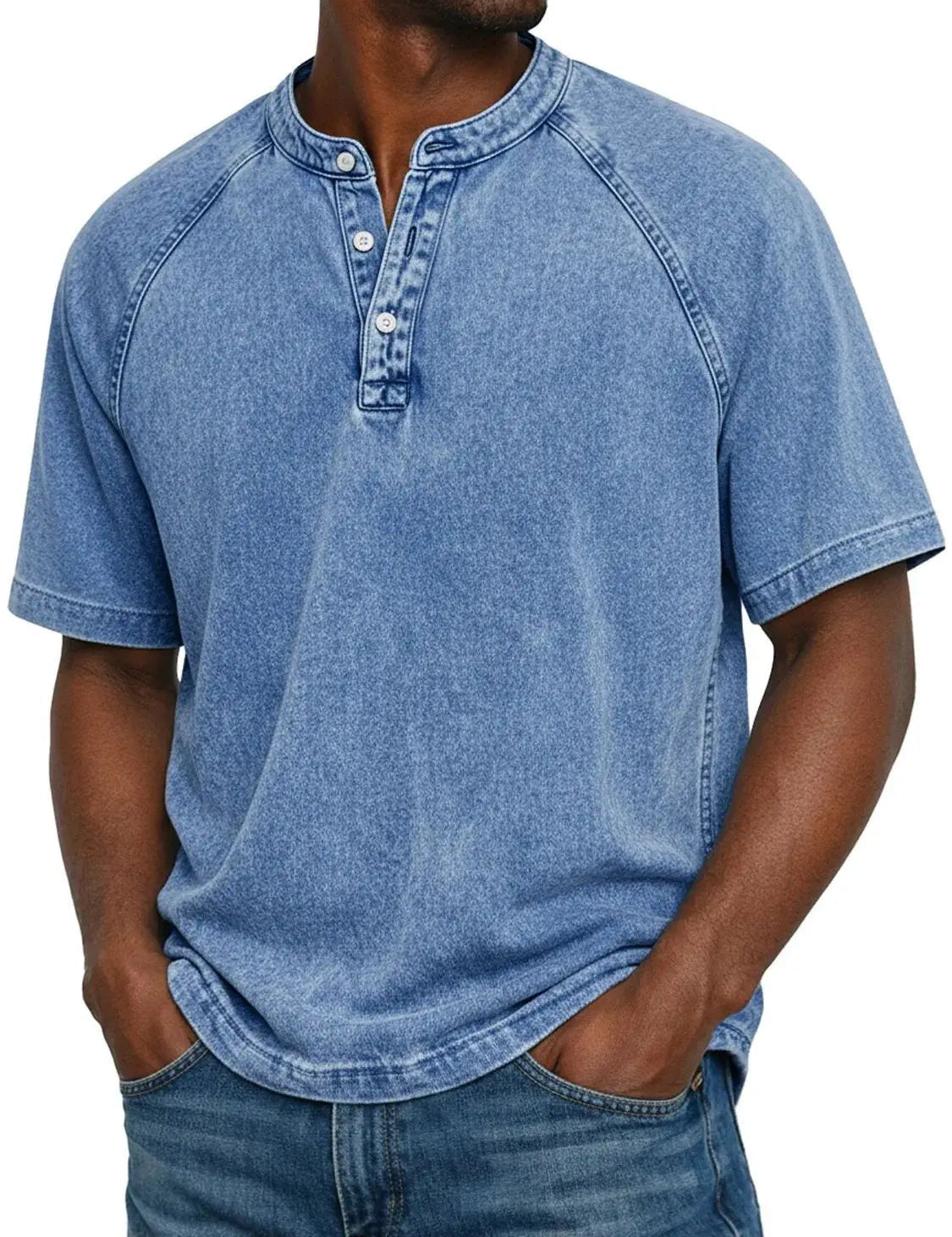 Ethan Moreau | Vintage Henley T-Shirt For Men