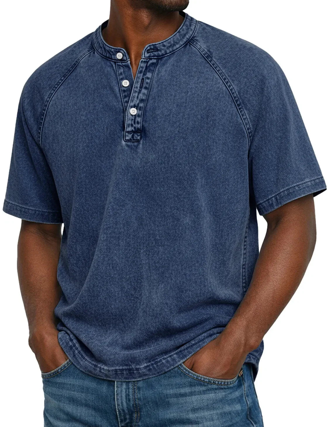 Ethan Moreau | Vintage Henley T-Shirt For Men
