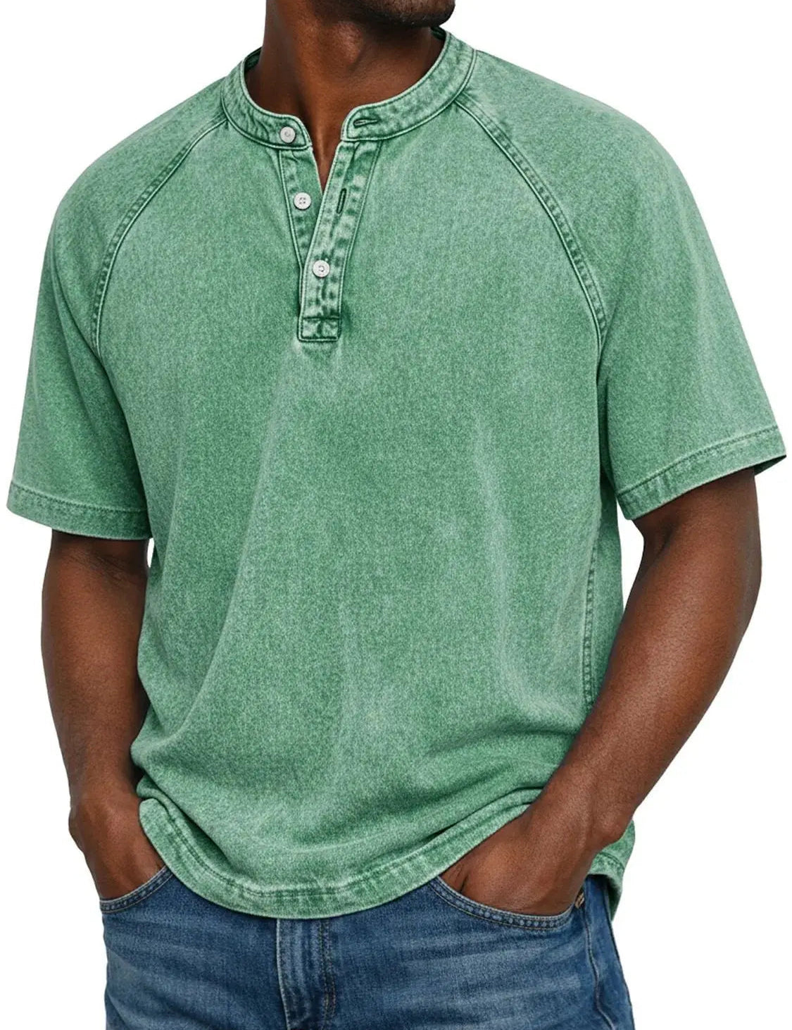 Ethan Moreau | Vintage Henley T-Shirt For Men