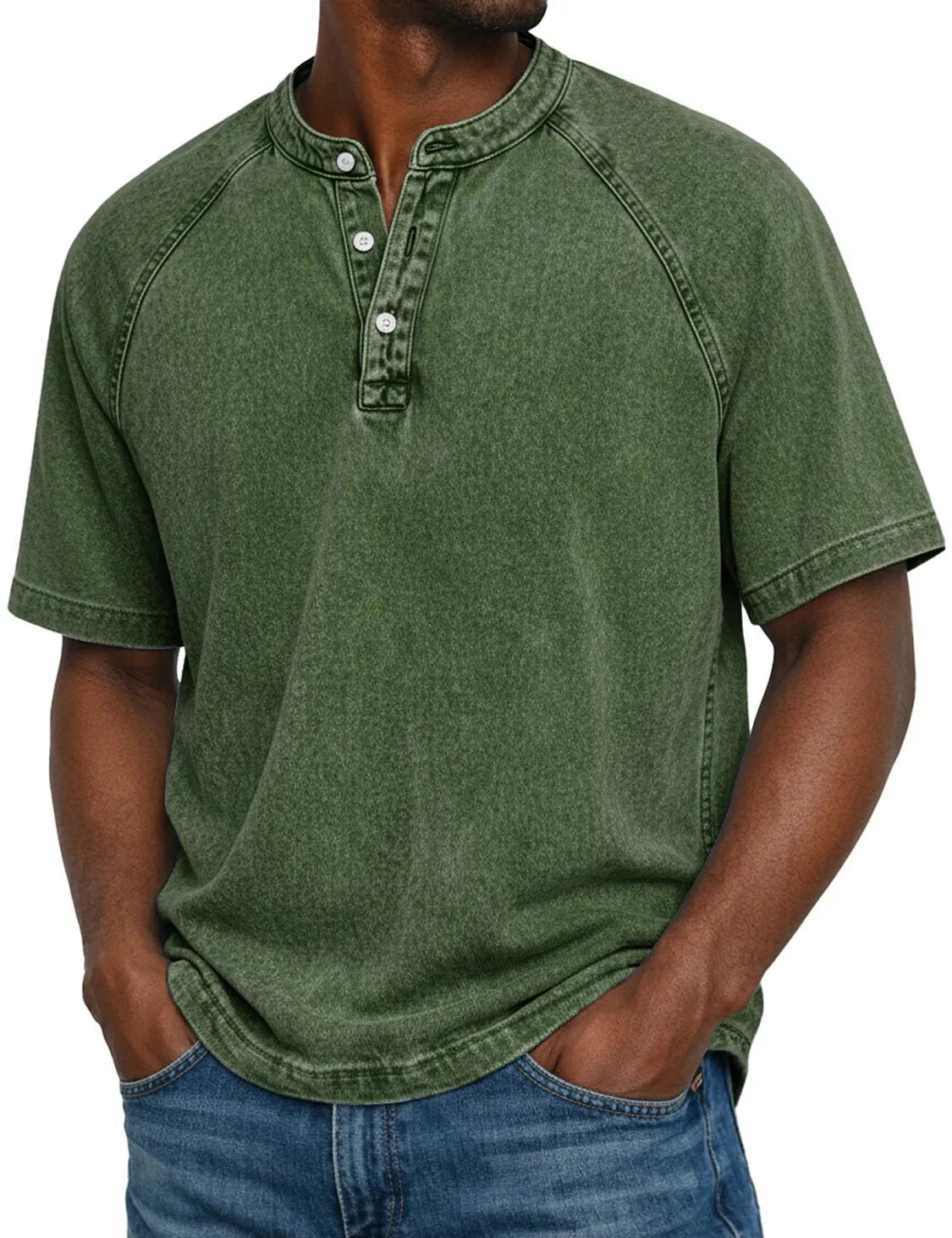 Ethan Moreau | Vintage Henley T-Shirt For Men