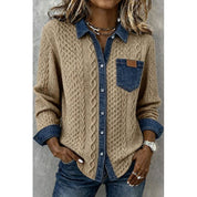 Eliza Kingsley | Textured Contrast Knit Shirt