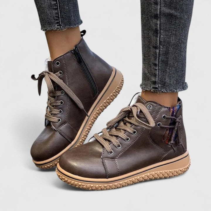 Rhiannon Calder | Bottines à lacets avec col en maille