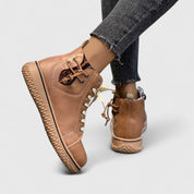 Rhiannon Calder | Bottines à lacets avec col en maille