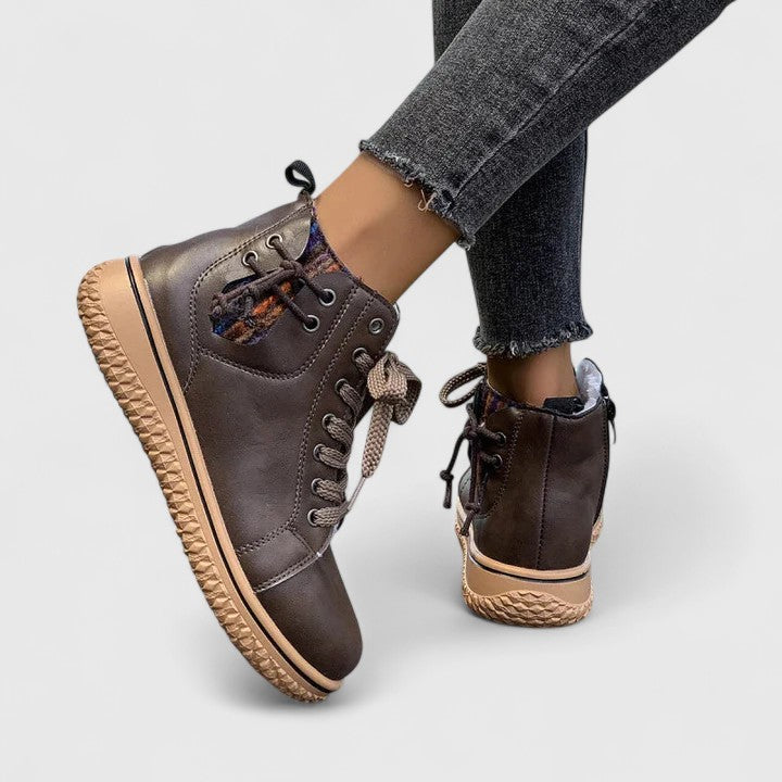 Rhiannon Calder | Bottines à lacets avec col en maille