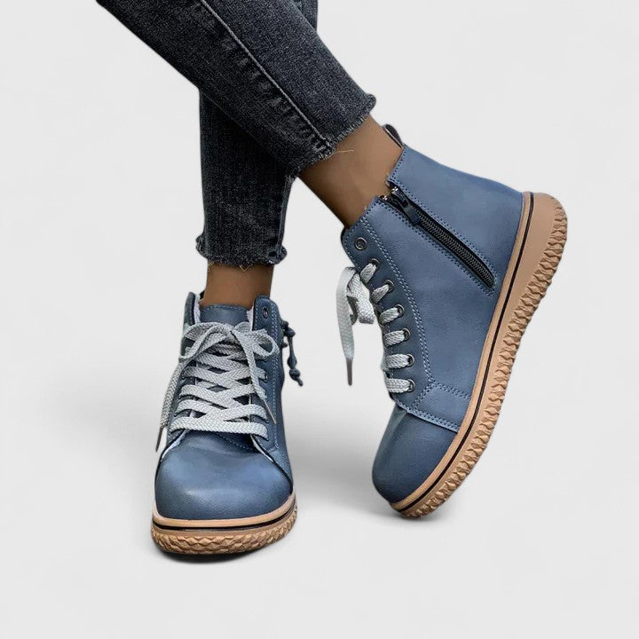 Rhiannon Calder | Bottines à lacets avec col en maille