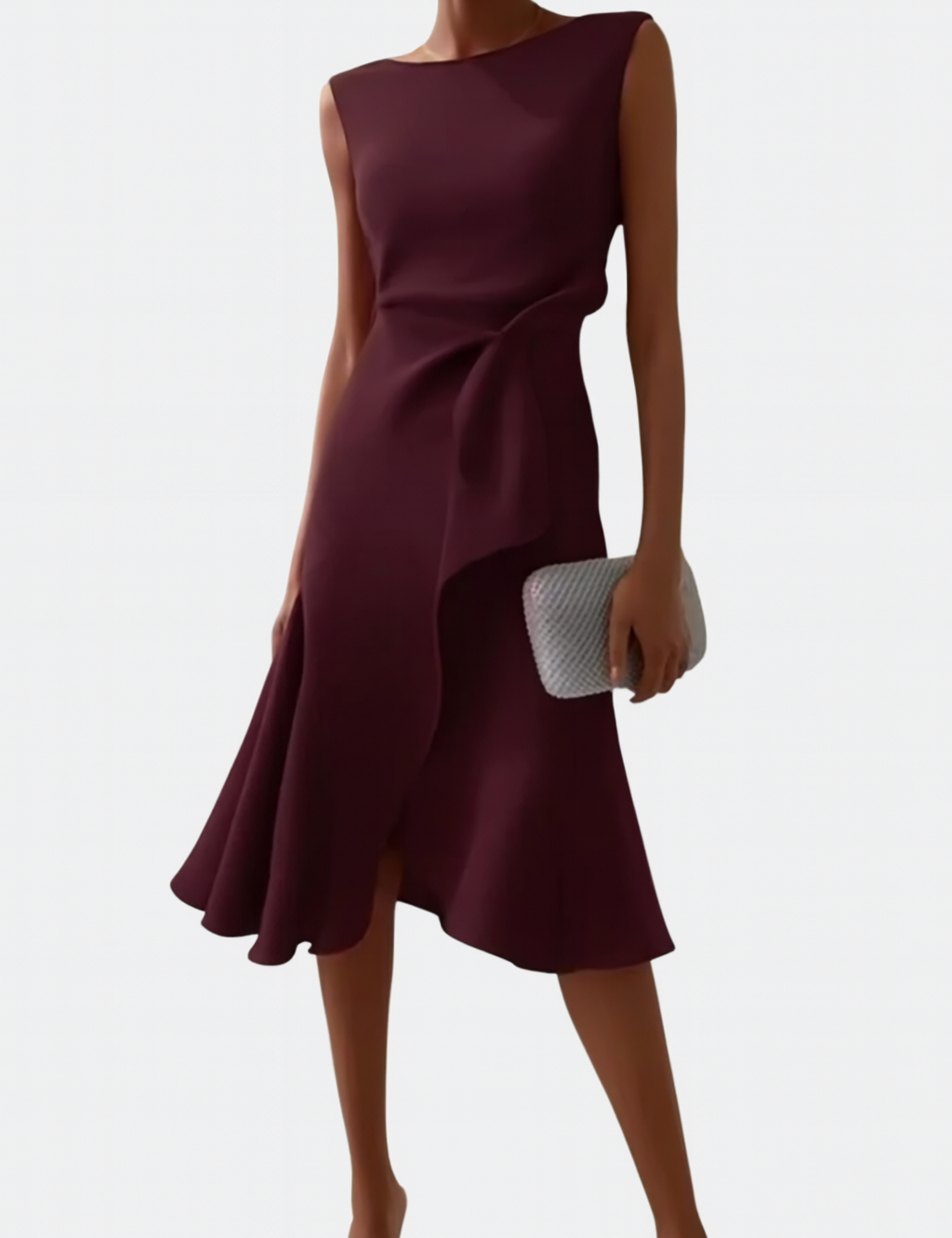 Valentina Rossi | Statement Red Midi Dress For Women