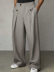 George Hill | Wide-Leg Pleated Trousers in Camel