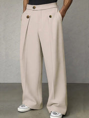 George Hill | Wide-Leg Pleated Trousers in Camel