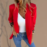 Cecily Edwards | Structured Blazer with Leopard-Print Lining