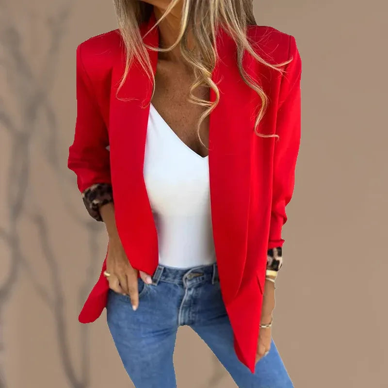 Cecily Edwards | Structured Blazer with Leopard-Print Lining
