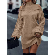 Niamh White | Cold-Shoulder Turtleneck Sweater Dress