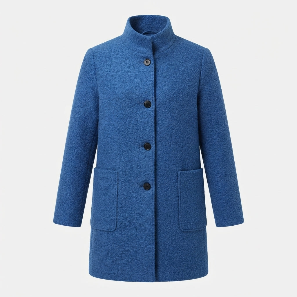 Isla Baker | Manteau en laine raffiné à col officier