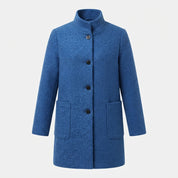 Isla Baker | Manteau en laine raffiné à col officier