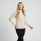 Isla Thompson | Fleece-Lined Turtleneck Long Sleeve Top - Apricot