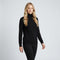 Isla Thompson | Fleece-Lined Turtleneck Long Sleeve Top - Black
