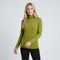 Isla Thompson | Fleece-Lined Turtleneck Long Sleeve Top - Green