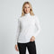 Isla Thompson | Fleece-Lined Turtleneck Long Sleeve Top - White