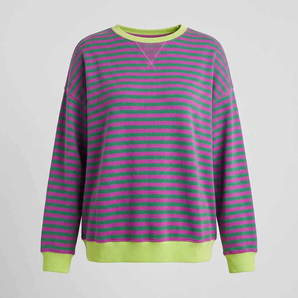 Isla Wilson | Striped Round-Neck Pullover