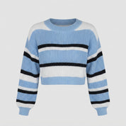 Isobel Brown | Colourblock Striped Crop Sweater