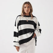 Isobel Kerr | Striped Oversized Batwing Sleeve Jumper