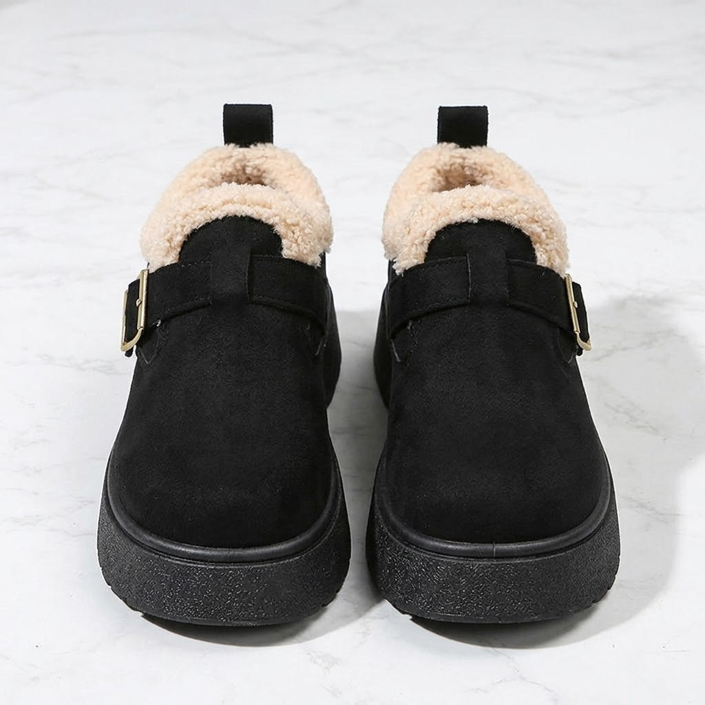 Isobel Marchmont | Sherpa-Lined Tan Platform Snow Boots