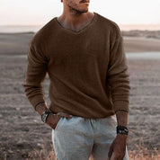 Henry Blackwell | Cream Waffle Knit Sweater for Men
