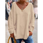 Prudence Whitmore | Relaxed V-Neck Knit Pullover