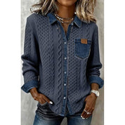 Eliza Kingsley | Textured Contrast Knit Shirt